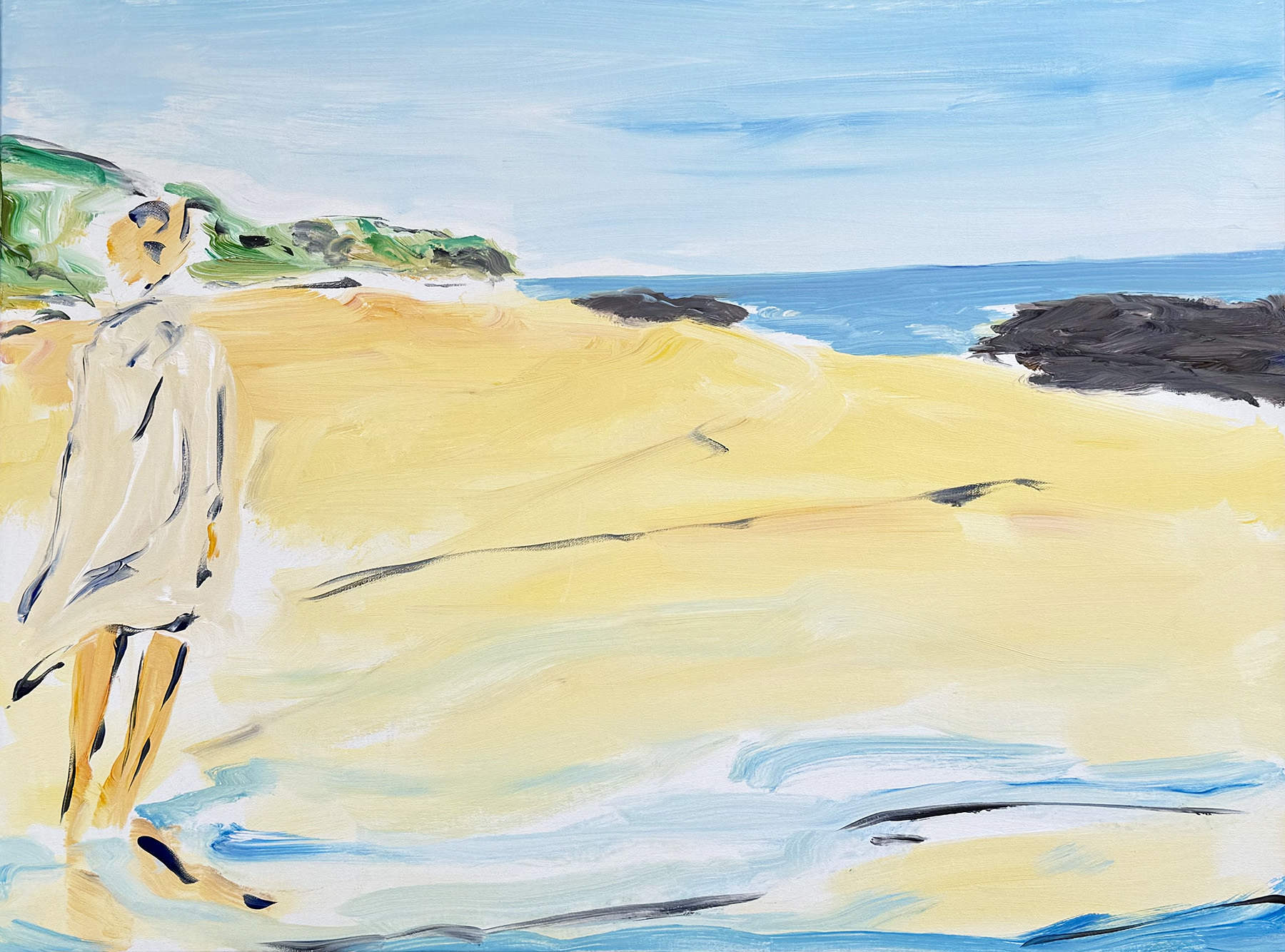 Kvinde på Lønstrup strand